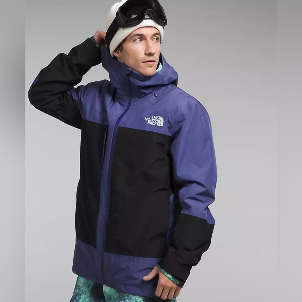The north face Men’s ThermoBall™ Eco Snow Triclimate® Jacket color cave blue